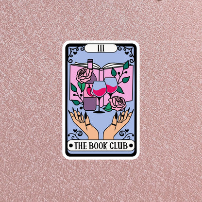 The Book Club Tarot Card Sticker, 3" Waterproof Dishwasher Safe