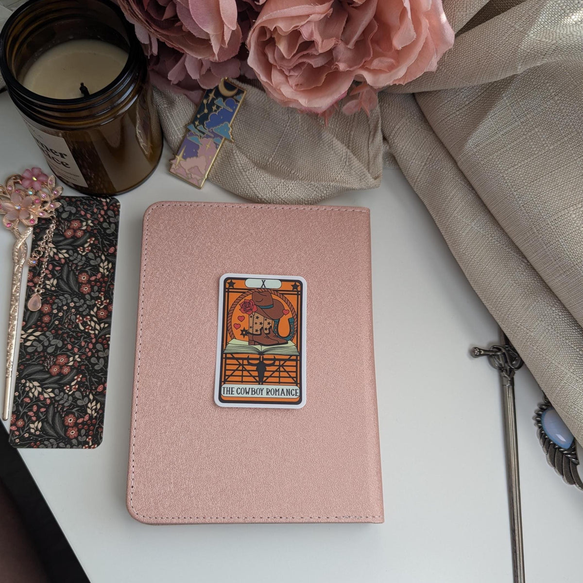 Bookish Cowgirl, Cowboy Romance 3 Sticker Pack | 3” Waterproof Dishwasher Safe Smooth Matte Decals, Romantasy Book Lover