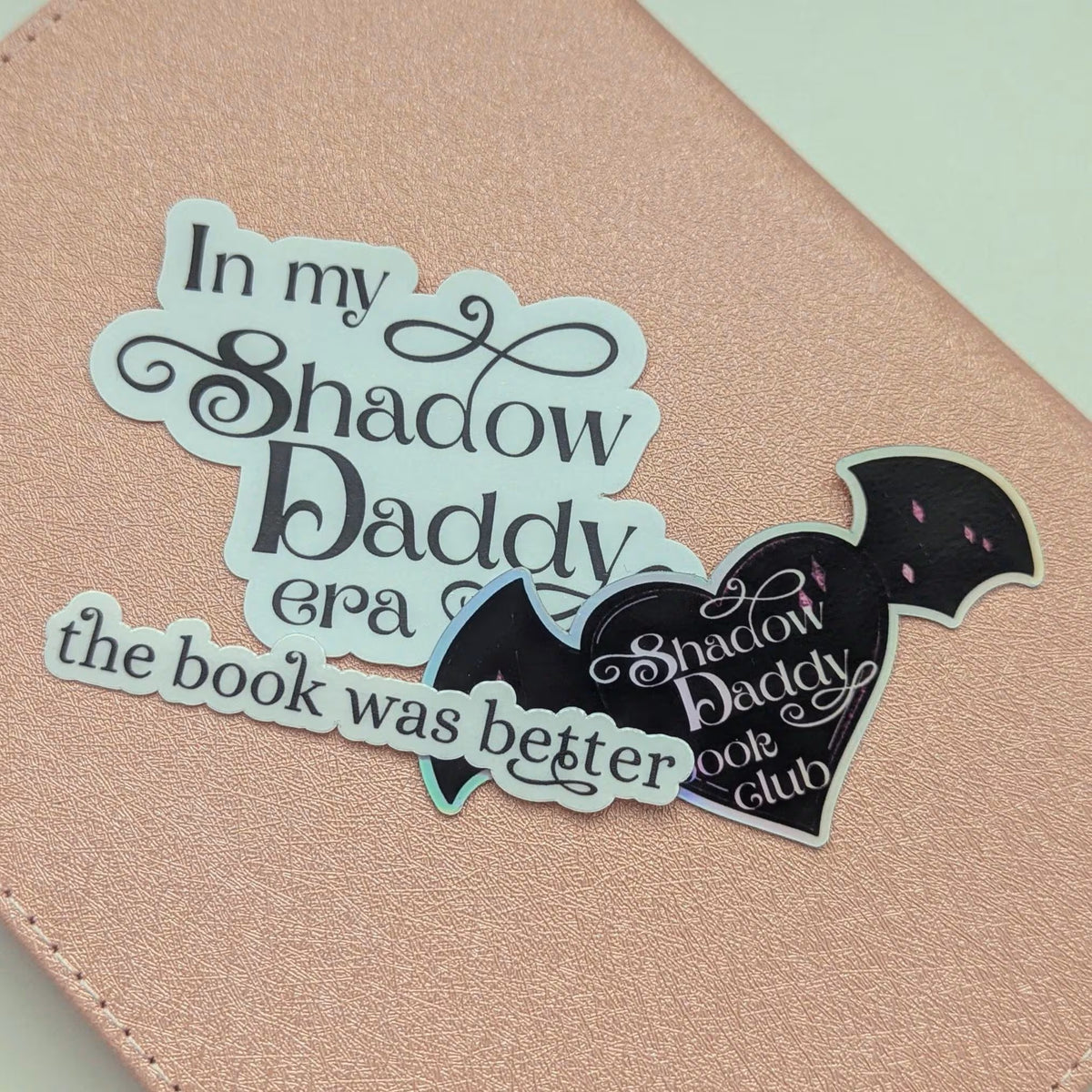 Holographic Silver Shadow Daddy Book Club Waterproof Sticker