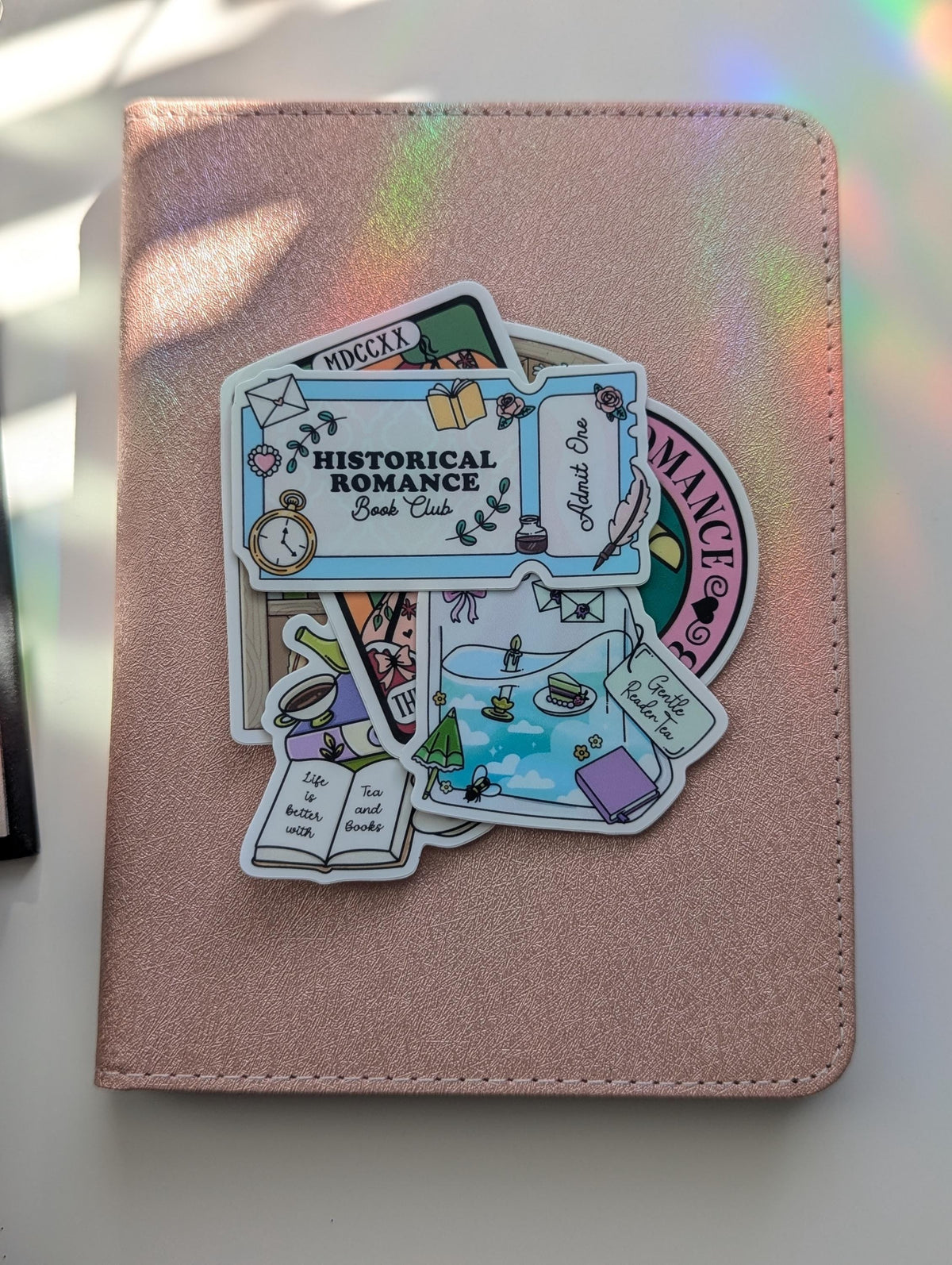 Historical Romance Book Lover 5 Sticker Pack | Waterproof, Dishwasher Safe