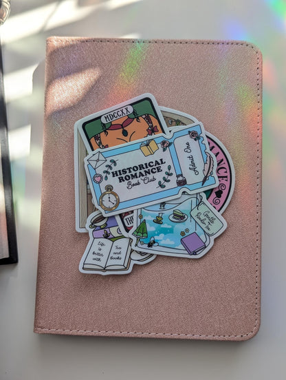 Historical Romance Book Lover 5 Sticker Pack | Waterproof, Dishwasher Safe