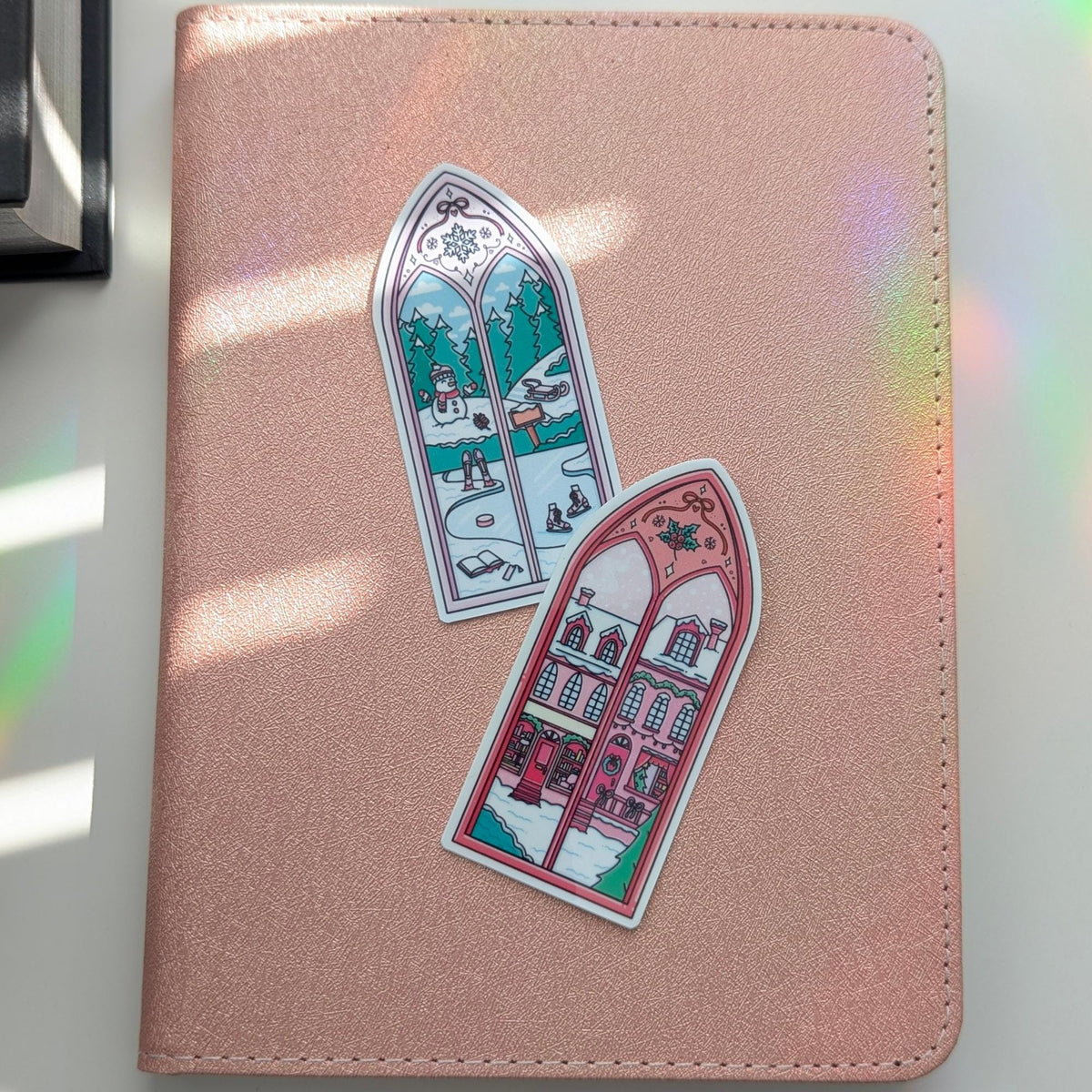 Winter and Festive Window Stickers | 3" Waterproof, Dishwasher Safe, Bookish Decals