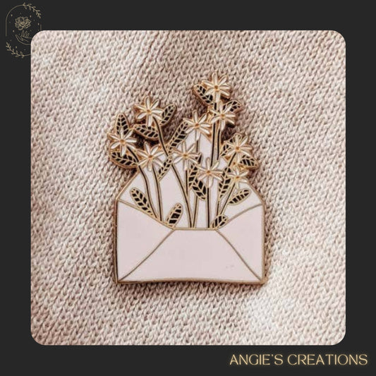 Letter Full of Flowers Enamel pin