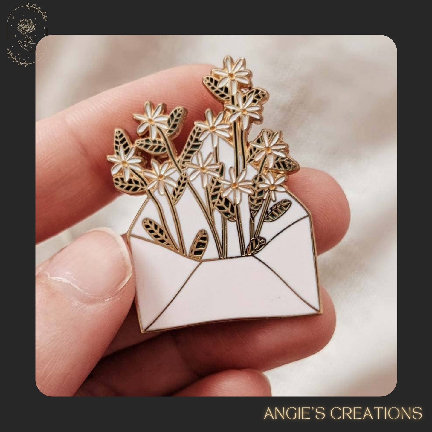 Letter Full of Flowers Enamel pin