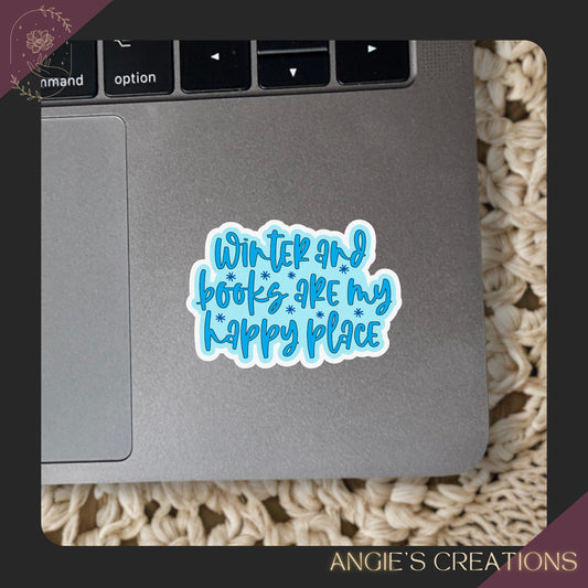 Winter & Books are my Happy Place Vinyl Sticker