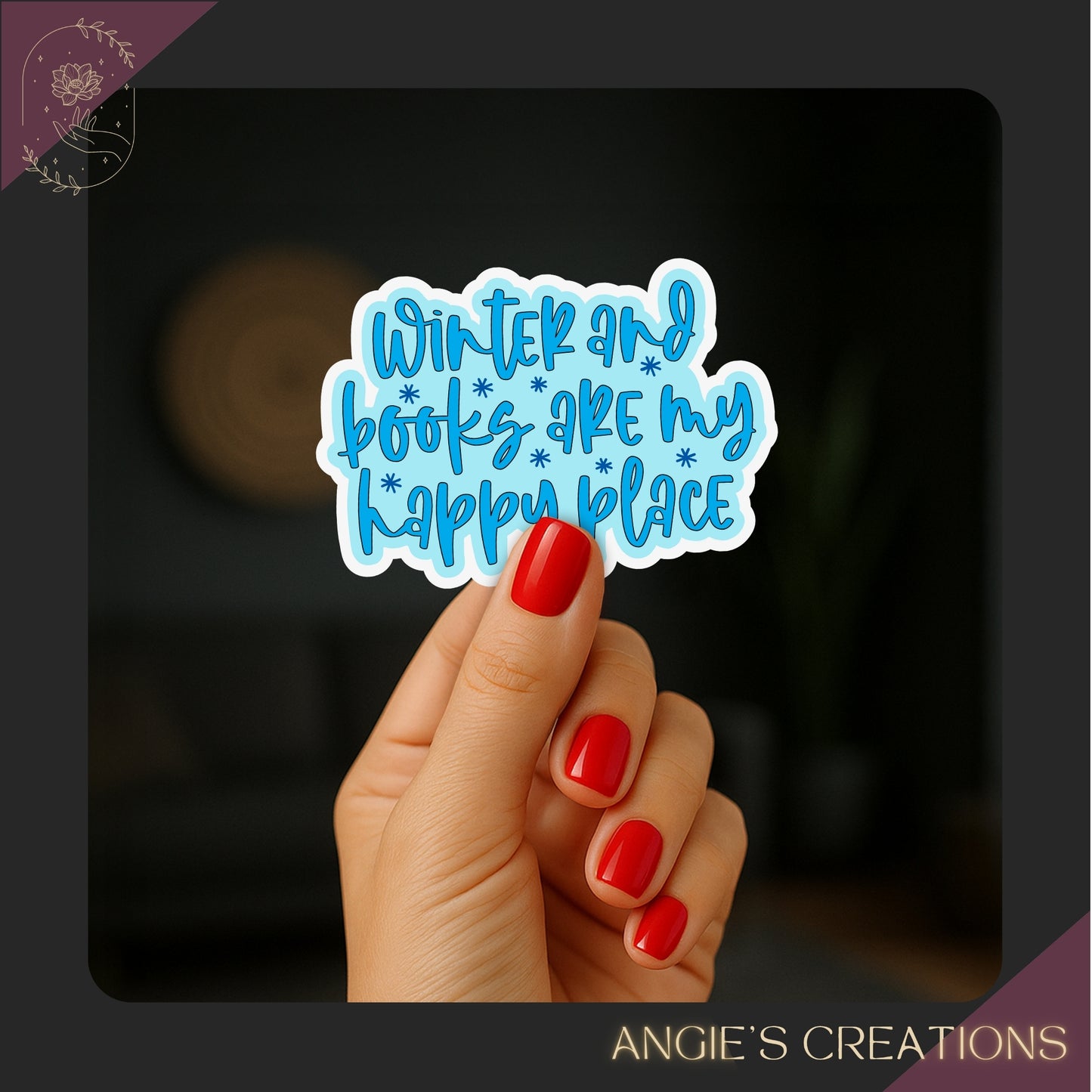 Winter & Books are my Happy Place Vinyl Sticker
