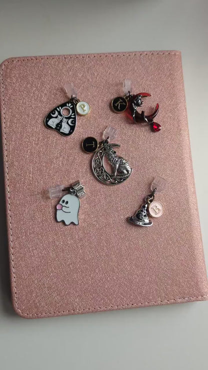 Custom Spooky & Witchy USB C Dust Plugs | Letter, Charm or Combo Change Available | eReader or Kindle, Kobo Bookstagram Gift