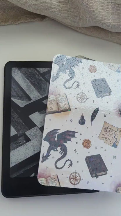 Spellbooks & Dragon Kindle Handmade Insert Bundle | Night Court Reader Gift, Laminated Photo Paper