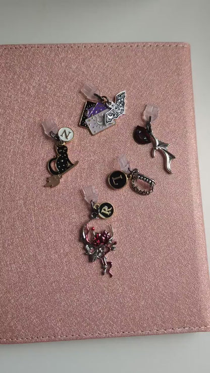 Custom Bookish Cat & Vampire USB C Dust Plugs | Letter, Charm or Combo Change Available | eReader or Kindle, Kobo Bookstagram Gift