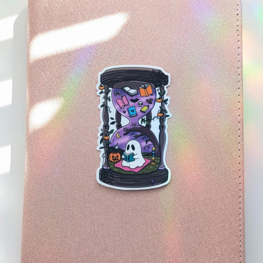 Autocollant sablier fantôme effrayant | 7,6 cm imperméable